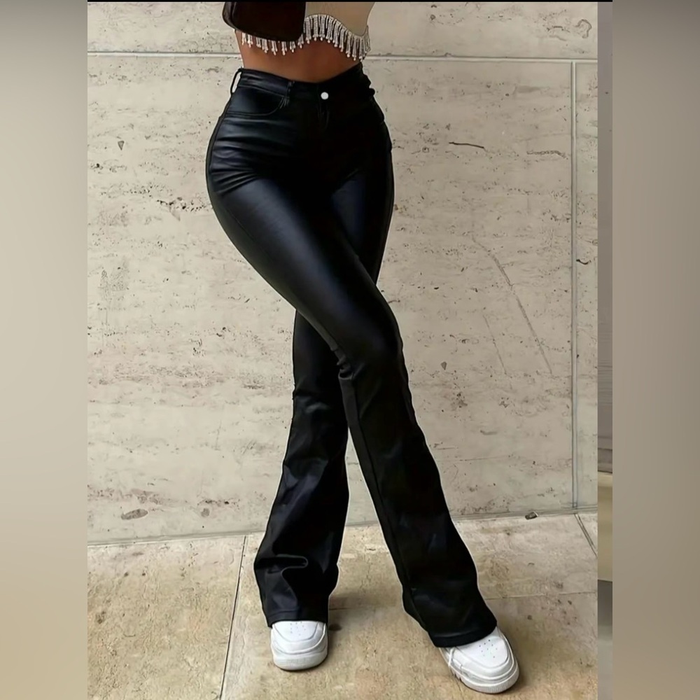 Women's Black PLeather Pants